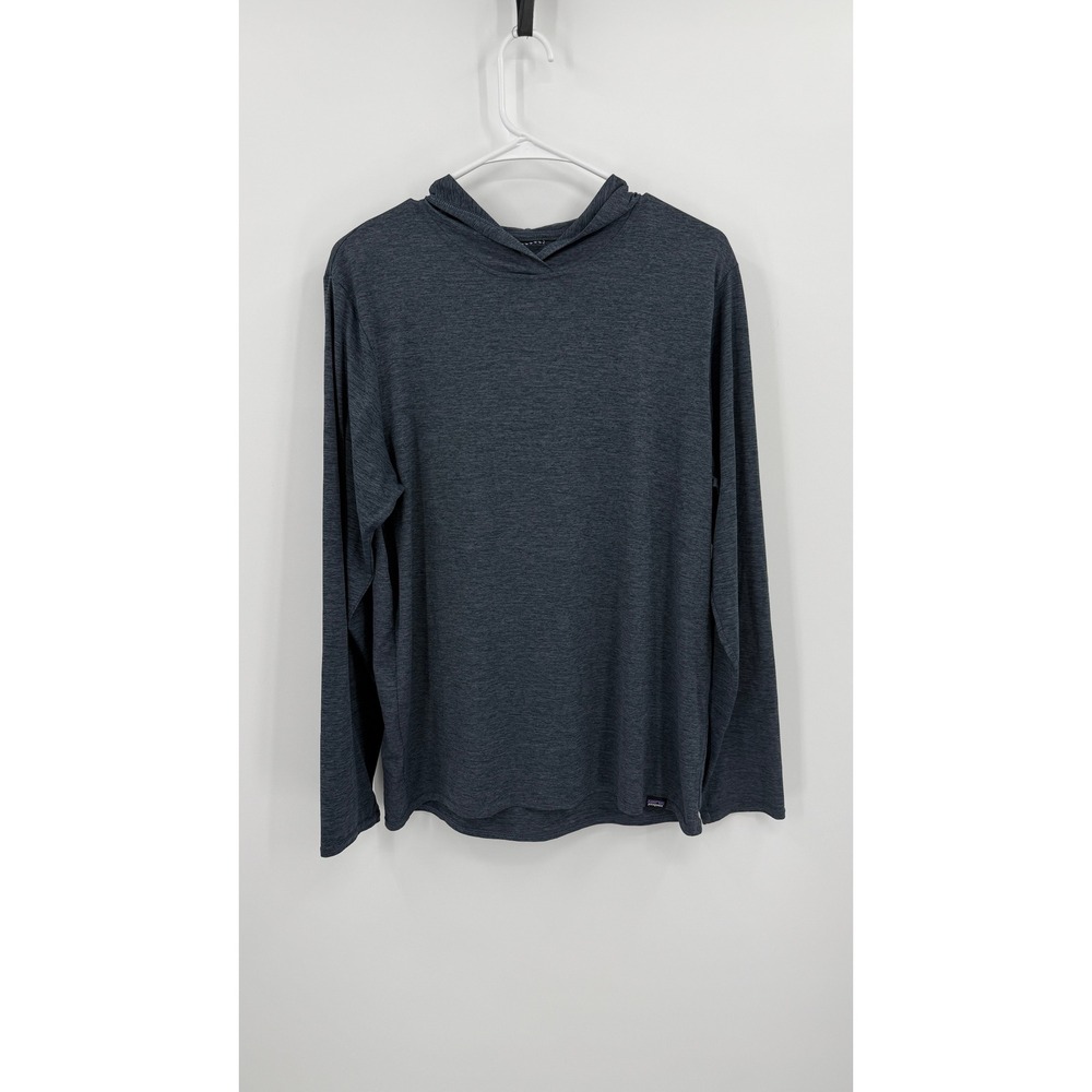 Patagonia Capilene Cool Daily Hoodie Mens Medium Grey Blue Sun Shirt UPF 50+